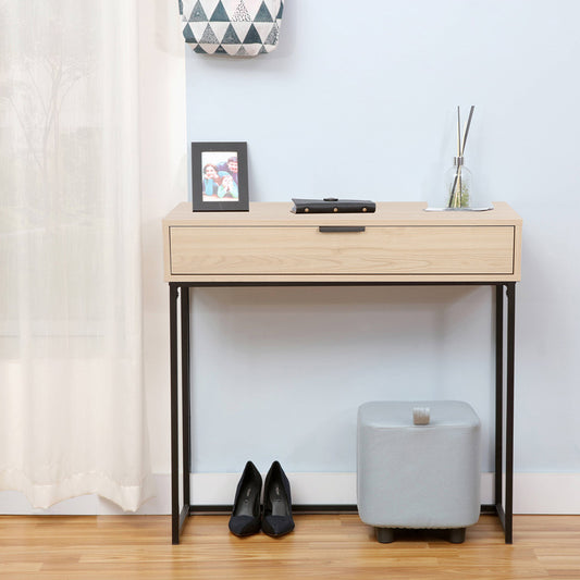 Κονσόλα Joumpa με Συρτάρι σε Φυσική Απόχρωση με Μαύρο Μέταλλο 80x28x76.5