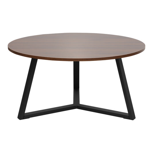 Τραπέζι Σαλονιού Berton σε Καρυδί Απόχρωση με Μαύρο Μέταλλο Φ80x40