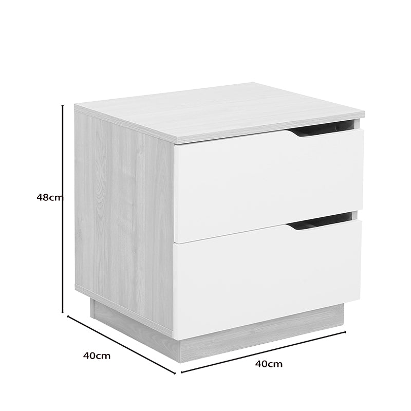 Κομοδίνο Verena Φυσικό με Λευκό 48x40x48