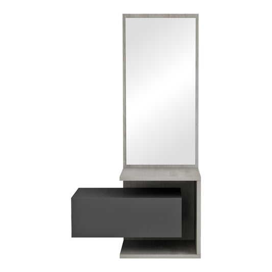 Τουαλέτα Κρεβατοκάμαρας Kendi Κρεμαστή με Καθρέπτη σε Γκρι-Sonoma Απόχρωση 49.1x31.3x90