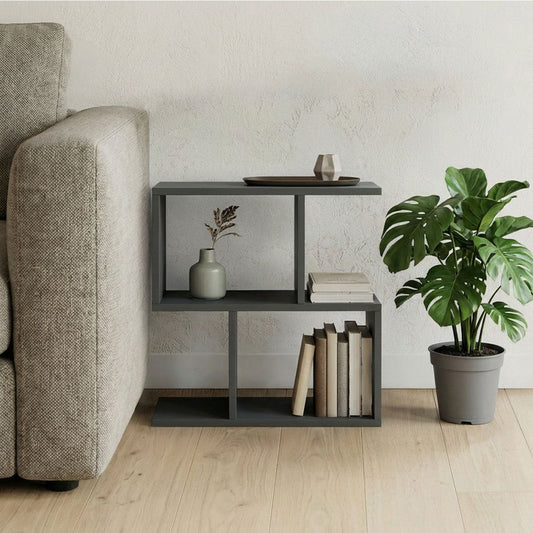 Βοηθητικό Τραπέζι-Βιβλιοθήκη Wesmol Ανθρακί 50x20x50