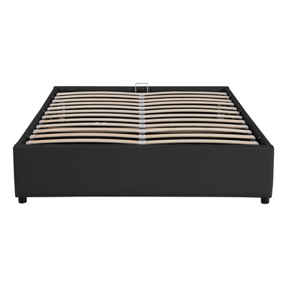 Κρεβάτι Διπλό Circe PU Μαύρο Με Αποθηκευτικό Χώρο 150X200