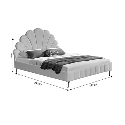 Κρεβάτι Διπλό Felas Βελούδο Μπεζ 160X200
