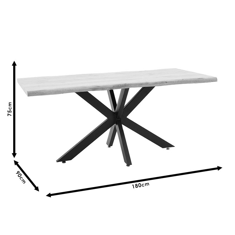Τραπέζι Gilman MDF Sonoma-Μαύρο 180x90x75