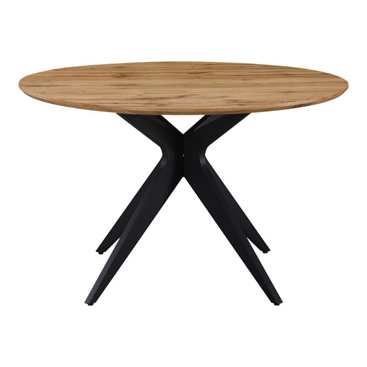 Τραπέζι Toda MDF σε Sonoma Απόχρωση με Μαύρα Μεταλλικά Πόδια Φ120x75