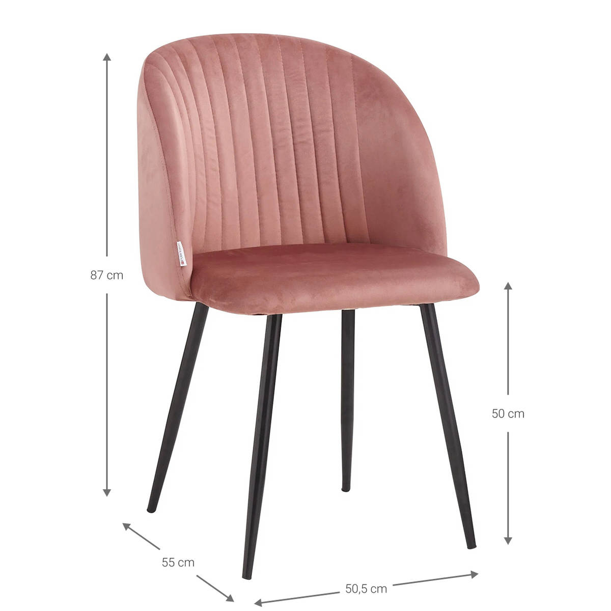 Zera Armchair Dusty Rose 50.5x55.5x87