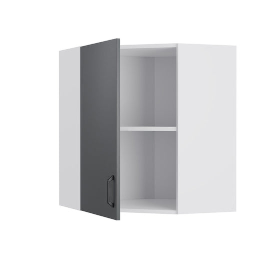 Modest Corner Upper Cabinet Anthracite 60-60x30x72