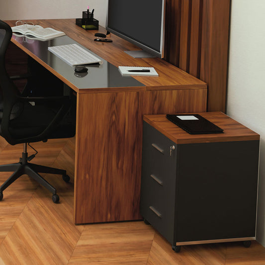 Συρταριέρα Τροχήλατη Oscar 3ων Συρταρίων Καρυδί-Ανθρακί 40x48x63