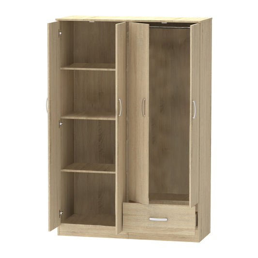 Ντουλάπα Ρούχων Τετράφυλλη Karter Sonoma Μελαμίνης 121x48x180