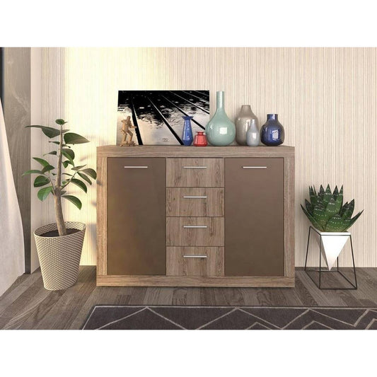 Μπουφές Juliet Σκούρο Δρυς-Μπρονζέ 130x34x92