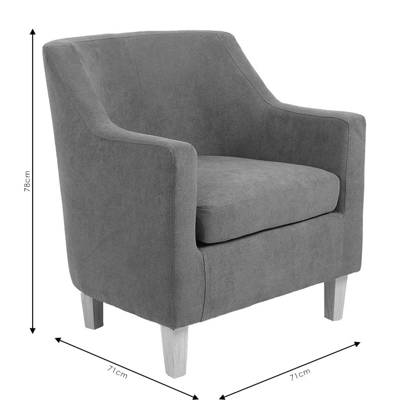 Πολυθρόνα Joyful Ύφασμα Ανθρακί-Φυσικό 71x71x78