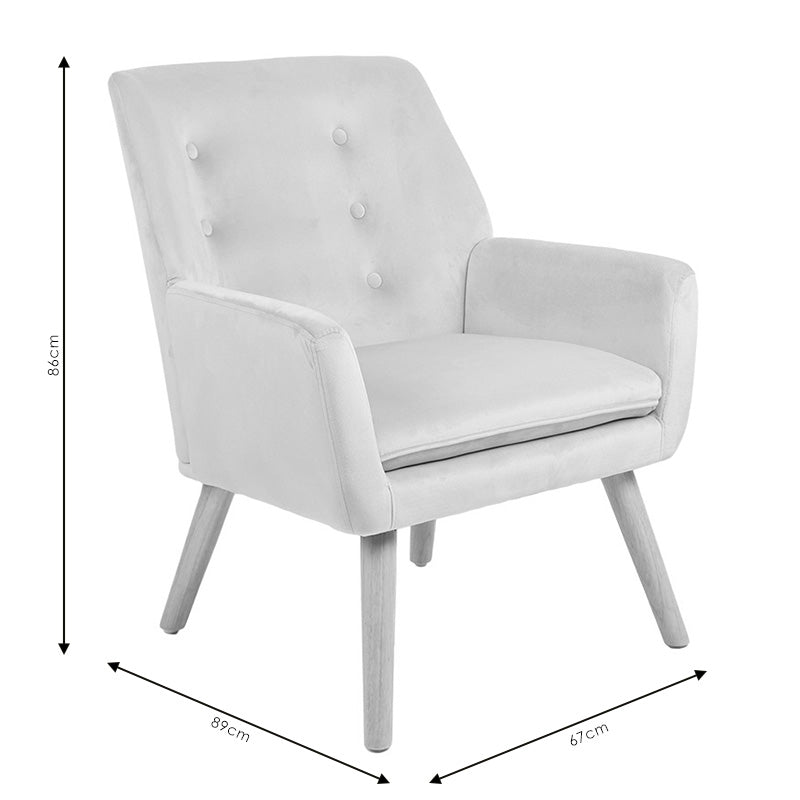 Πολυθρόνα Likable Ύφασμα Γκρι-Φυσικό 67x89x86