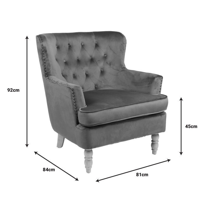 Πολυθρόνα Keisi Κρεμ Βελούδο-Πόδι Φυσικό Ξύλο 81.5x84x92.5