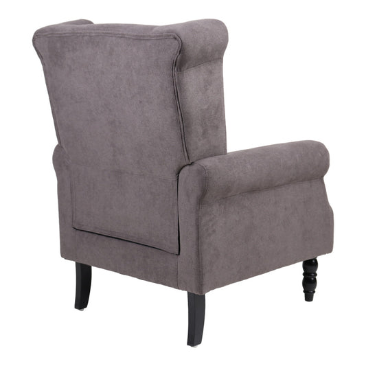 Πολυθρόνα Piore Ανθρακί Ύφασμα και Πόδι Rubberwood σε Μαύρη Απόχρωση 77x80x106