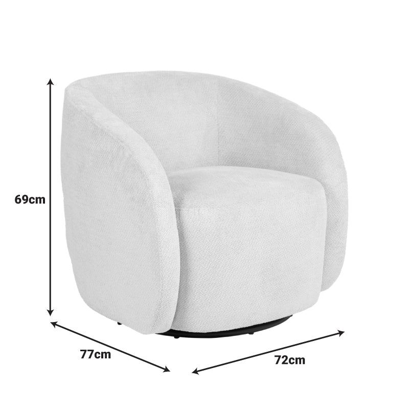 Πολυθρόνα Barrelo Περιστρεφόμενη Ύφασμα Σάπιο Μήλο 77x72x69