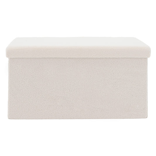 Σκαμπό-Μπαούλο Forward Ύφασμα Μπουκλέ Ivory 76.5x38x37.5