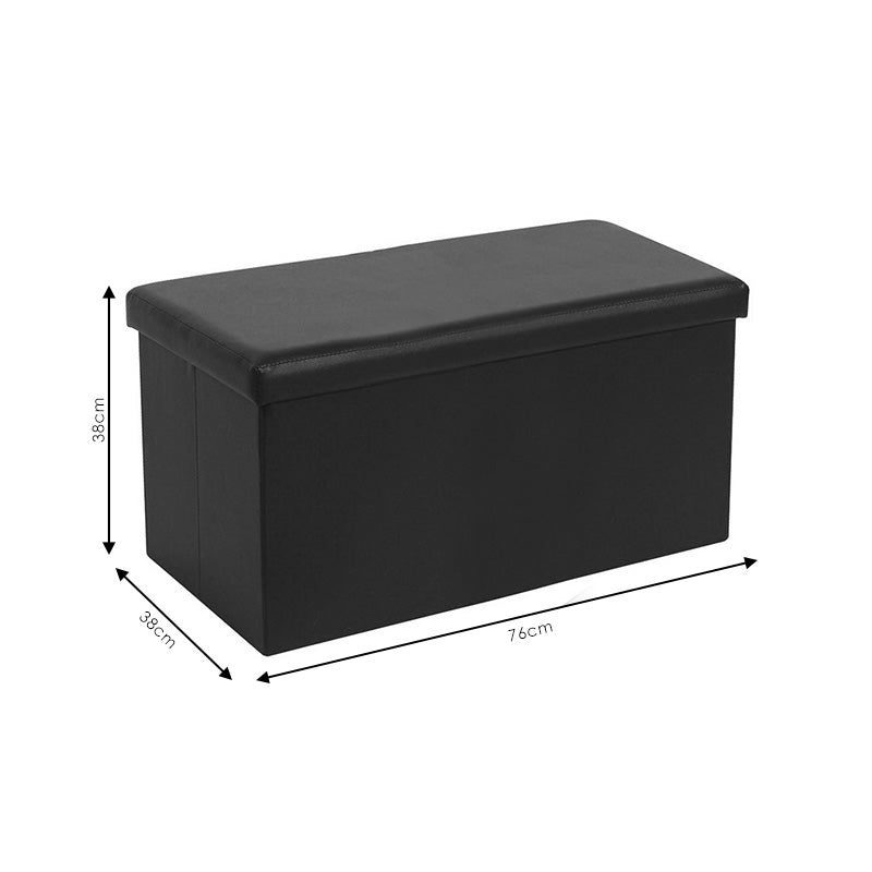 Σκαμπό-Μπαούλο Cooperation PU Μαύρο 76x38x38