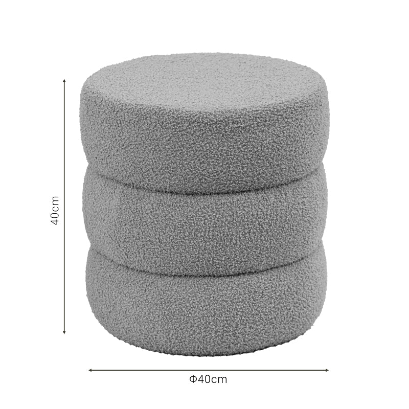 Σκαμπό-Πουφ Kioto Μπουκλέ Καφέ Φ40x40