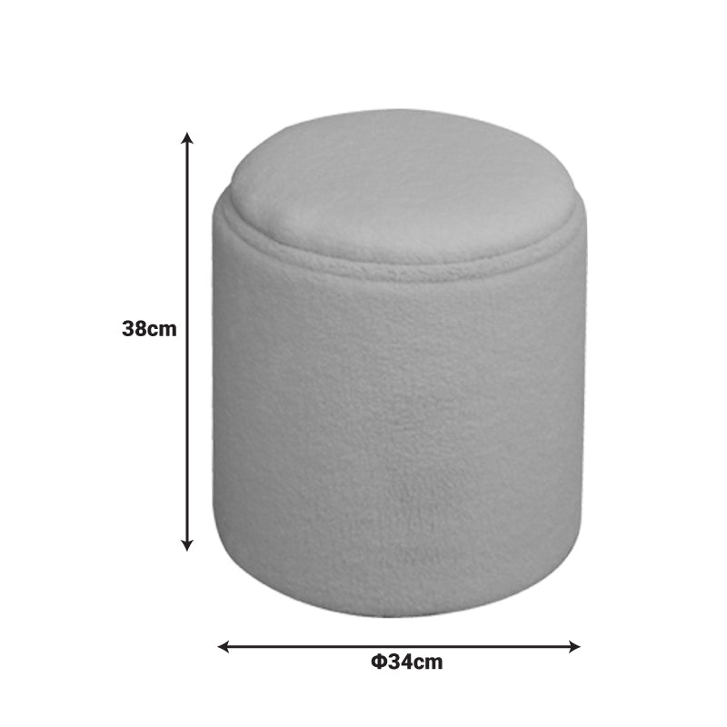 Σκαμπό-Μπαούλο Batur Μπουκλέ Ύφασμα σε Λευκή Απόχρωση Φ34x38