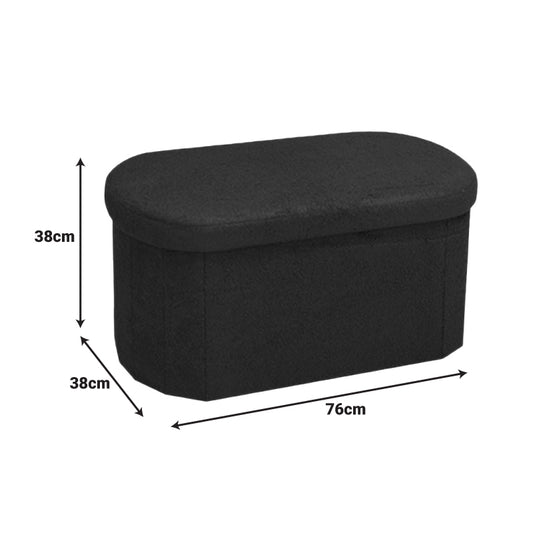 Σκαμπό-Μπαούλο Otto Ύφασμα Μπουκλέ σε Ανθρακί Απόχρωση 76x38x38