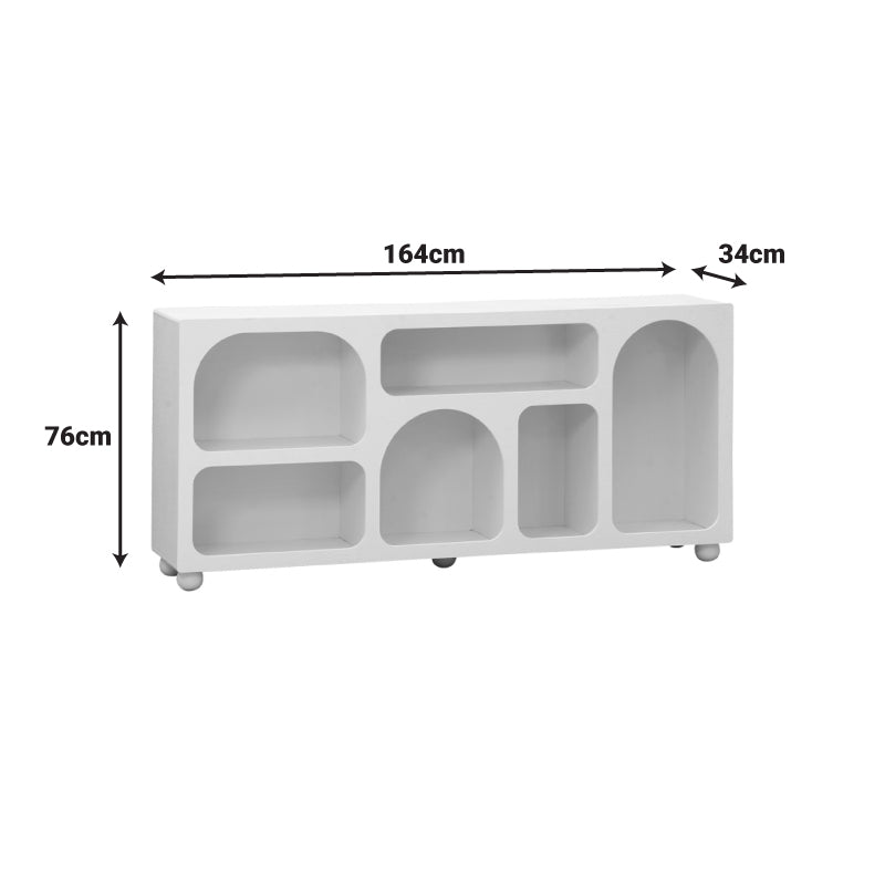 Μπουφές Emersi με Ράφια MDF σε Λευκή Απόχρωση 164x34x76