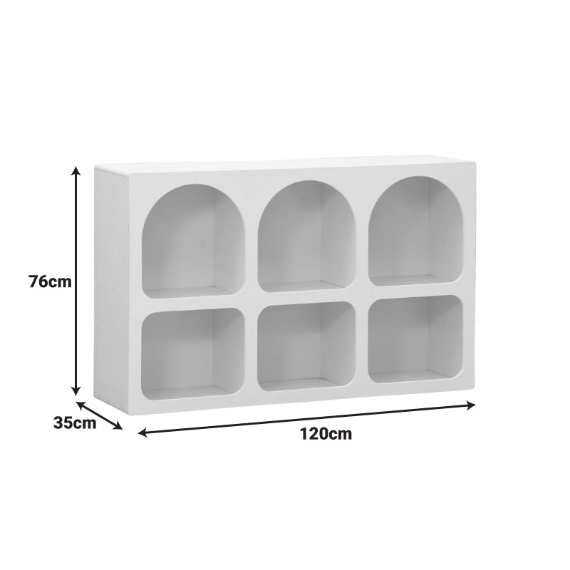 Μπουφές Emersi με Ράφια MDF σε Λευκή Απόχρωση 120x35x76