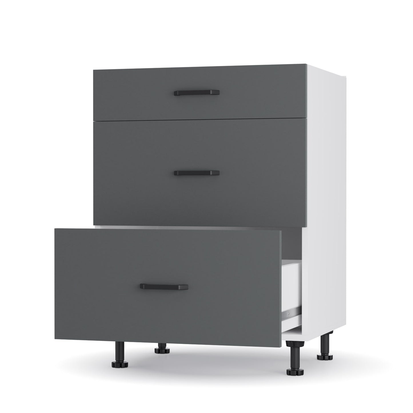 Modest Κάτω Ντουλάπι Συρταριέρα Ανθρακί 60x48x82