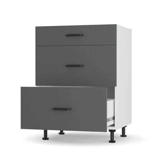 Modest Κάτω Ντουλάπι Συρταριέρα Ανθρακί 60x48x82
