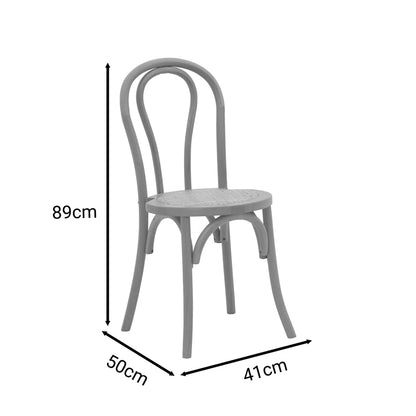 Καρέκλα Azhel White Wash Ξύλο Οξιάς-Έδρα Φυσικό Rattan 41X50X89