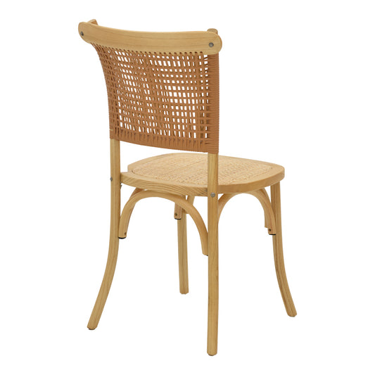 Καρέκλα Karley Φυσικό Ξύλο Οξιάς-Έδρα Φυσικό Rattan 48x52x89