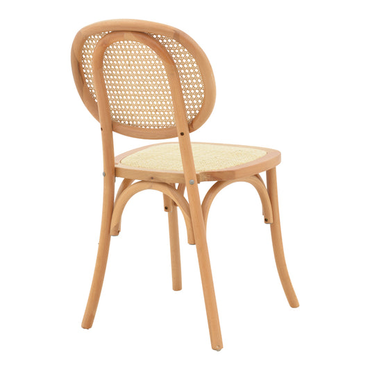 Καρέκλα Στοιβαζόμενη Zoel Ξύλο Οξιάς και Rattan σε Φυσική Απόχρωση 45x52x82