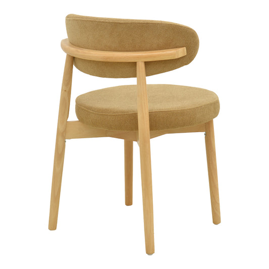 Καρέκλα Luben Ύφασμα Καφέ - Rubberwood σε Φυσική Απόχρωση 53x54x79
