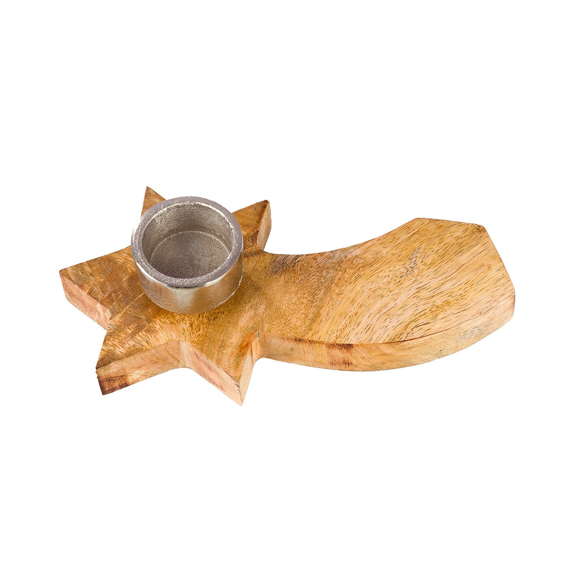 Κηροπήγιο Σετ Στρογγυλό 'Sternschnuppen' Ξύλο Εκρού 6x37εκ