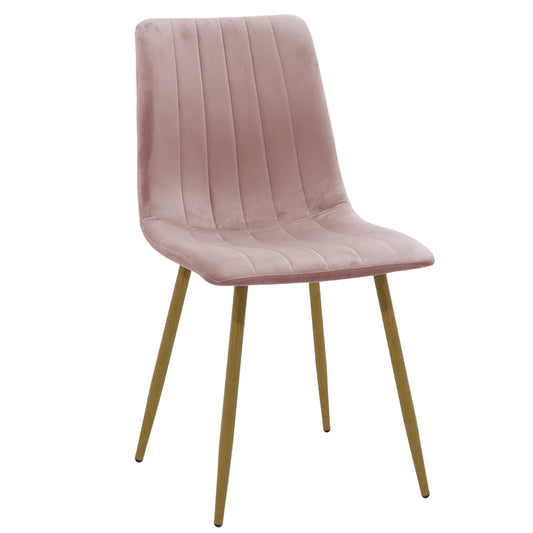 Καρέκλα Noor Σάπιο Μήλο Βελούδο-Πόδι Φυσικό Μέταλλο 44X55X86