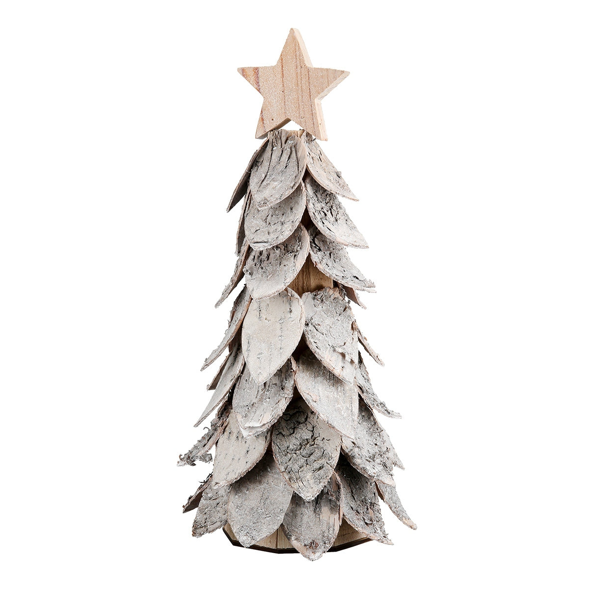 Χριστουγεννιάτικο Δέντρο "Κώνος" Ξύλο Εκρού 20x20x38