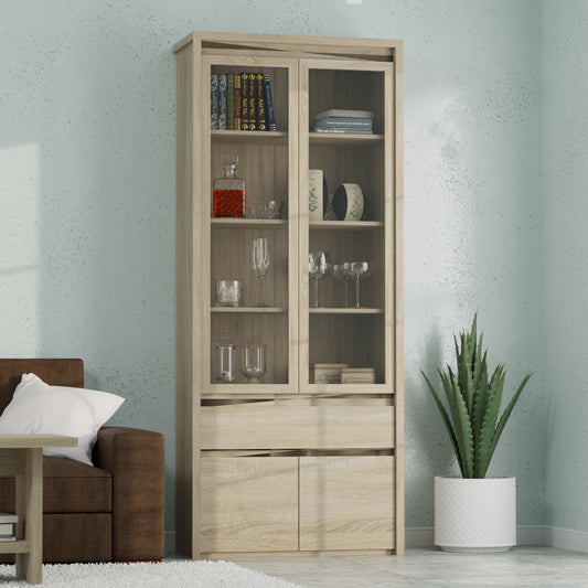 Βιτρίνα Norton Δίφυλλη 88x40x210 Σονόμα Δύο Πόρτες