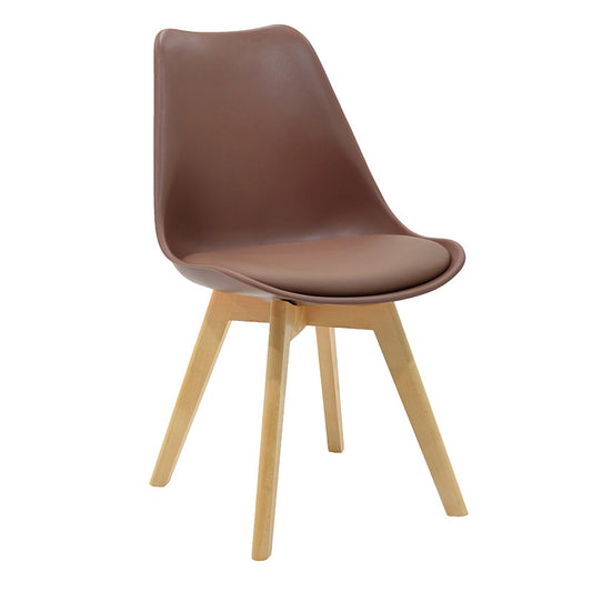 Καρέκλα Gaston PP-PU Καφέ-Φυσικό Πόδι 53.5X48.5X83