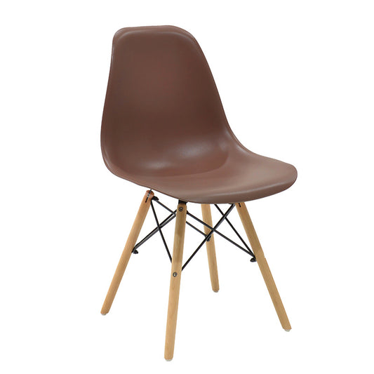 Καρέκλα Julita PP Καφέ-Φυσικό Πόδι 46X50X82