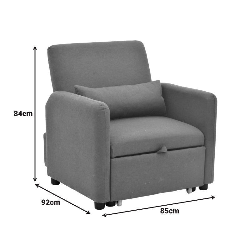 Πολυθρόνα-Κρεβάτι Flexa Ύφασμα Μαύρο 85x92x84