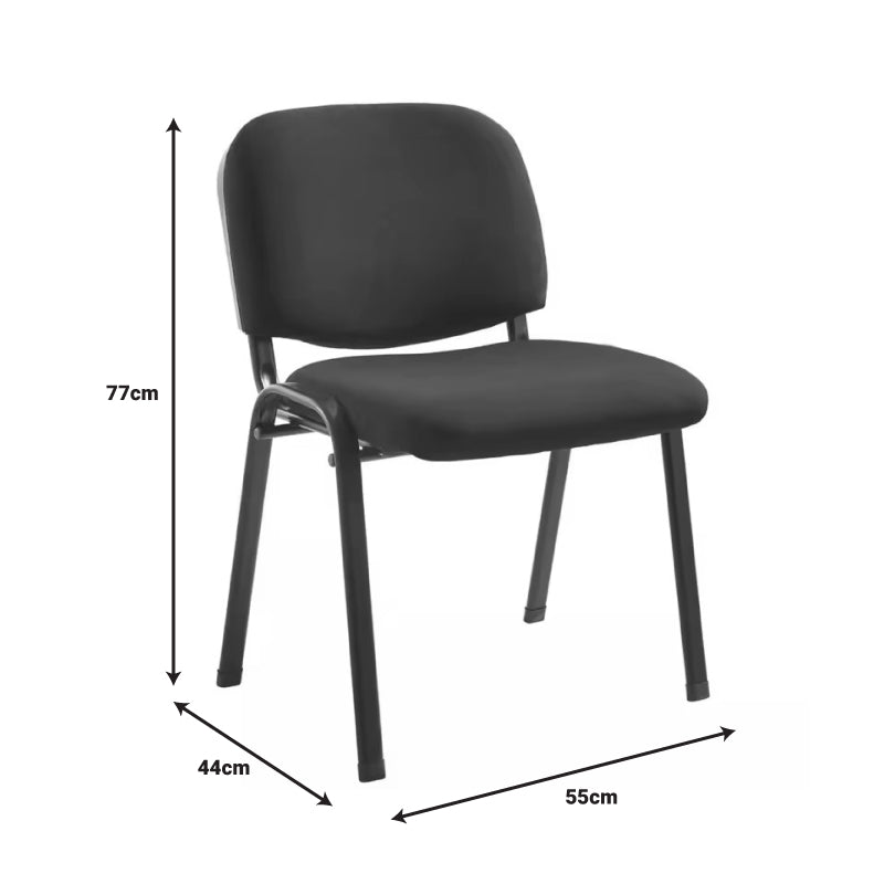 Καρέκλα Επισκέπτη Στοιβαζόμενη Anilian Μαύρο Ύφασμα-Πόδι Μαύρο Μέταλλο 55x44x77