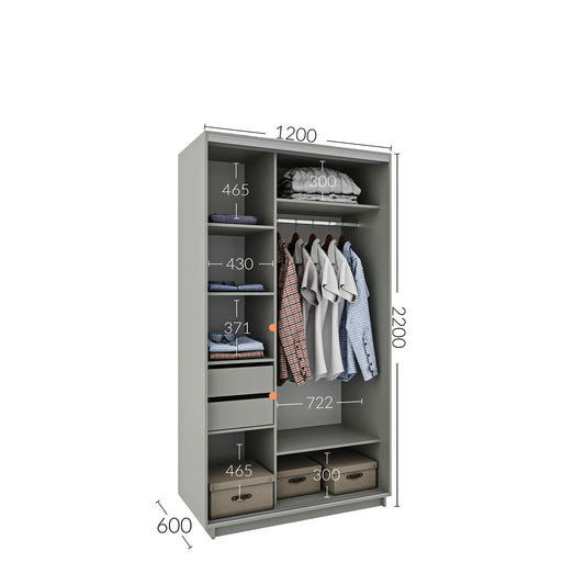 Ντουλάπα Diamont Σονόμα 120x60x220