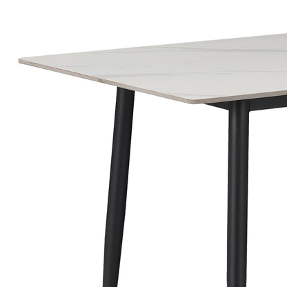 Τραπέζι Gustas Λευκό Μαρμάρου Sintered Stone-Μαύρο Μέταλλο 120X60X75