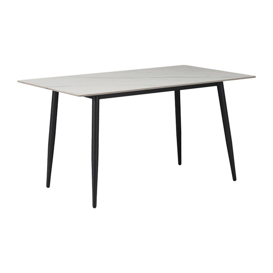 Τραπέζι Gustas Λευκό Μαρμάρου Sintered Stone-Μαύρο Μέταλλο 120X60X75