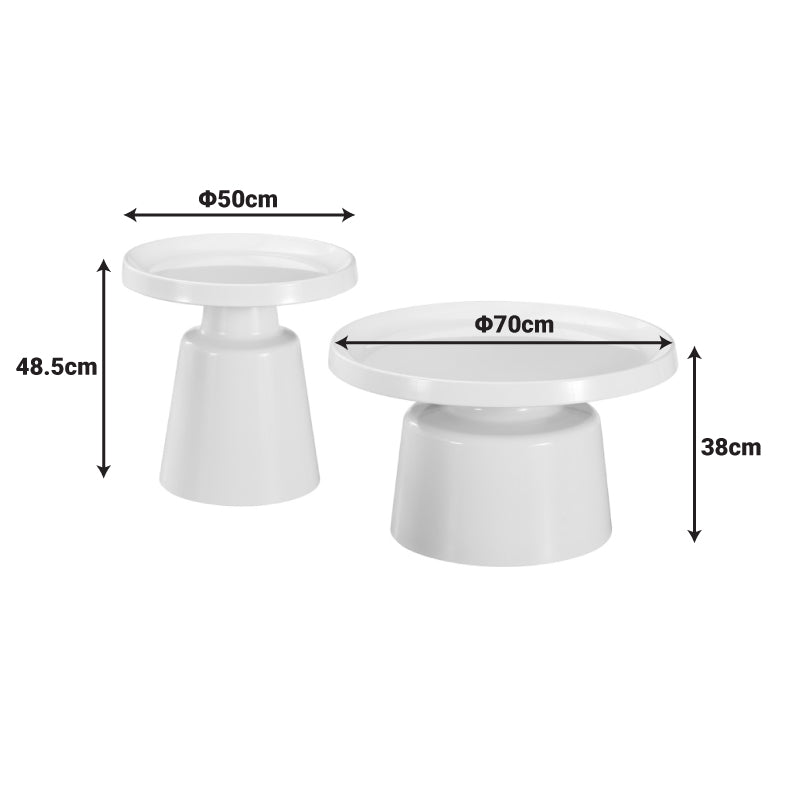 Ginoze Living Room Tables Set of 2 Metal Black