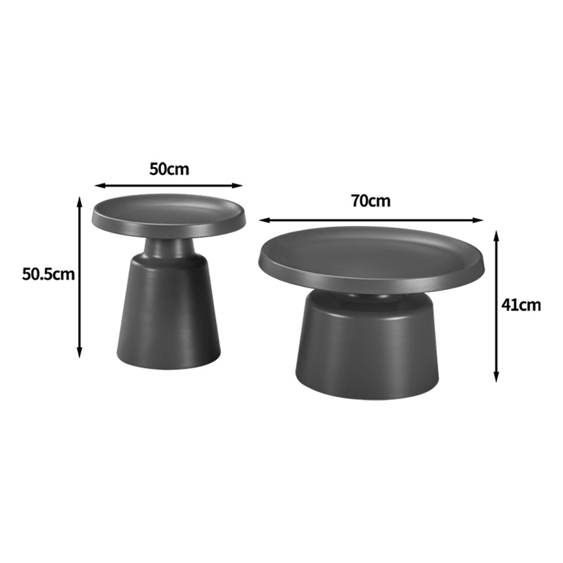 Ginoze Living Room Tables Set of 2 Metal Cappuccino