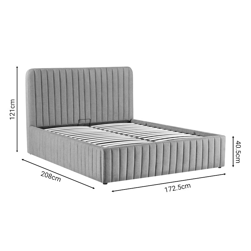 Κρεβάτι Διπλό Zilin Ύφασμα Ανθρακί-Beige 160X200