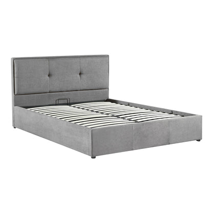 Κρεβάτι Διπλό Sonnie Με Αποθηκευτικό Χώρο Βελούδο Ανθρακί 150X200
