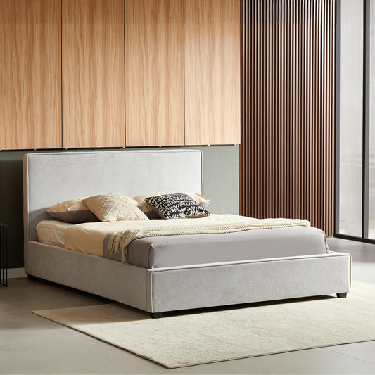 Κρεβάτι Διπλό Bedka Ύφασμα Γκρι 160x200εκ