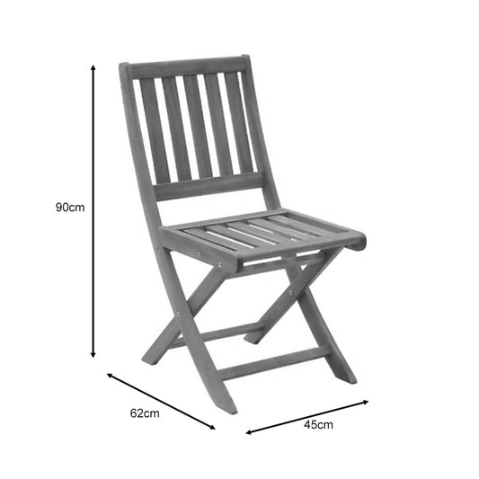 Καρέκλα Elijie Πτυσσόμενη Ξύλο Ακακίας Φυσικό 45x62x90