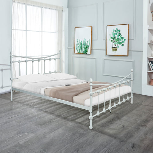 Κρεβάτι Beowulf Λευκό Μεταλλικό 140x190x102